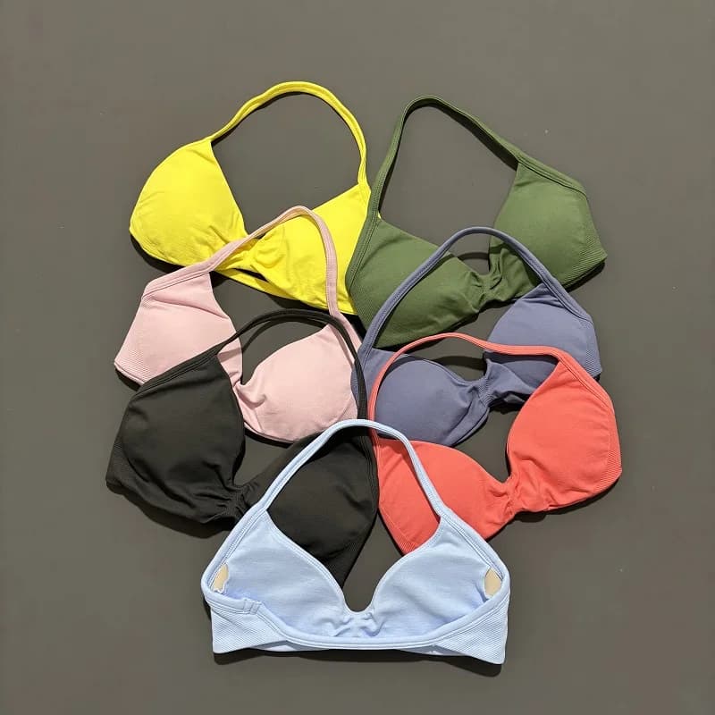 Soutien-gorge de Sport à bretelles dos nu Yoga soutien-gorge de gymnastique Scrunch push-up bonnets 
