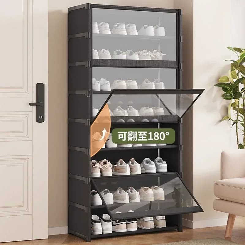 Étagère à chaussures multicouche, anti-poussière, Design Transparent, petits espaces, organisateur d