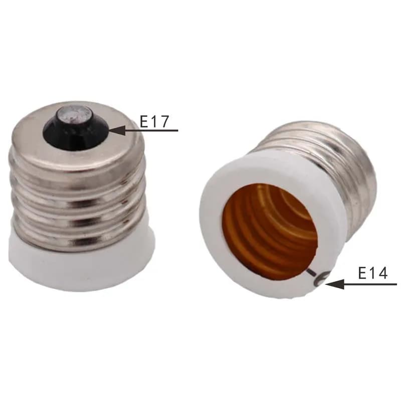 Support de lampe E17 à E14, 2 pièces, convertisseur de Base de lumière d'éclairage Led, adaptateur d