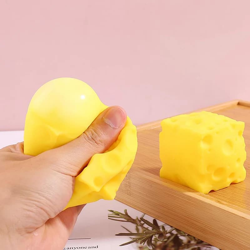 Jouet sensoriel anti-stress en forme de fromage, en caoutchouc souple rebondissant, pour soulager l'