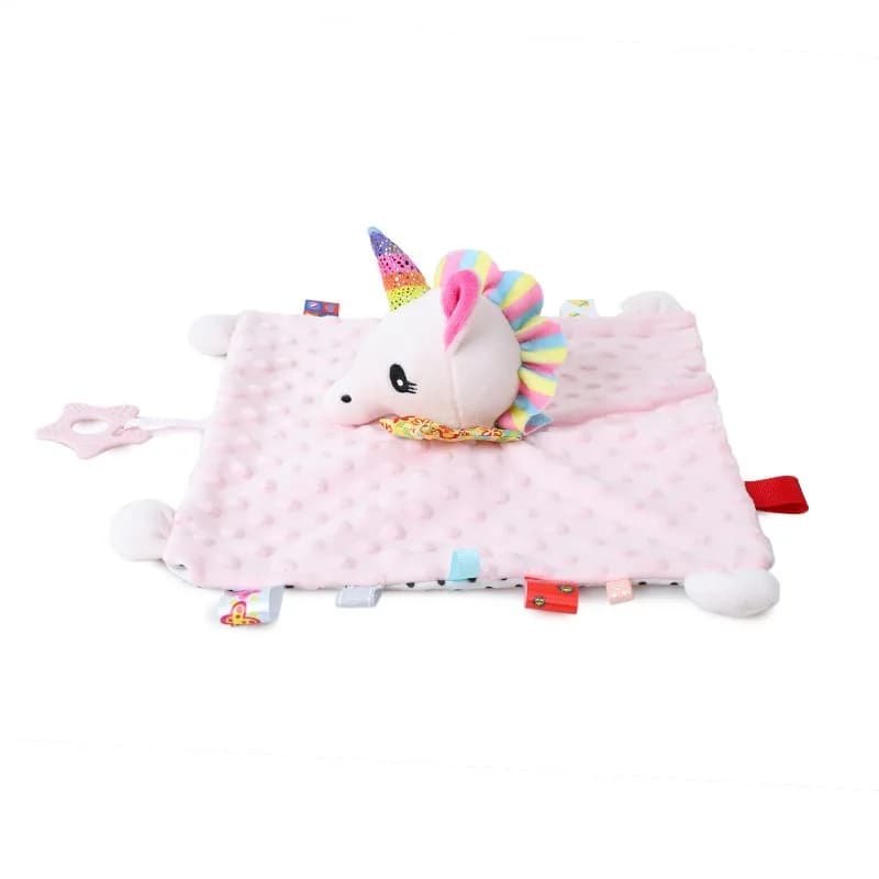 PANGDUBE – couverture de sécurité pour bébé, jouet en peluche éléphant avec hochet, anneau de dentit