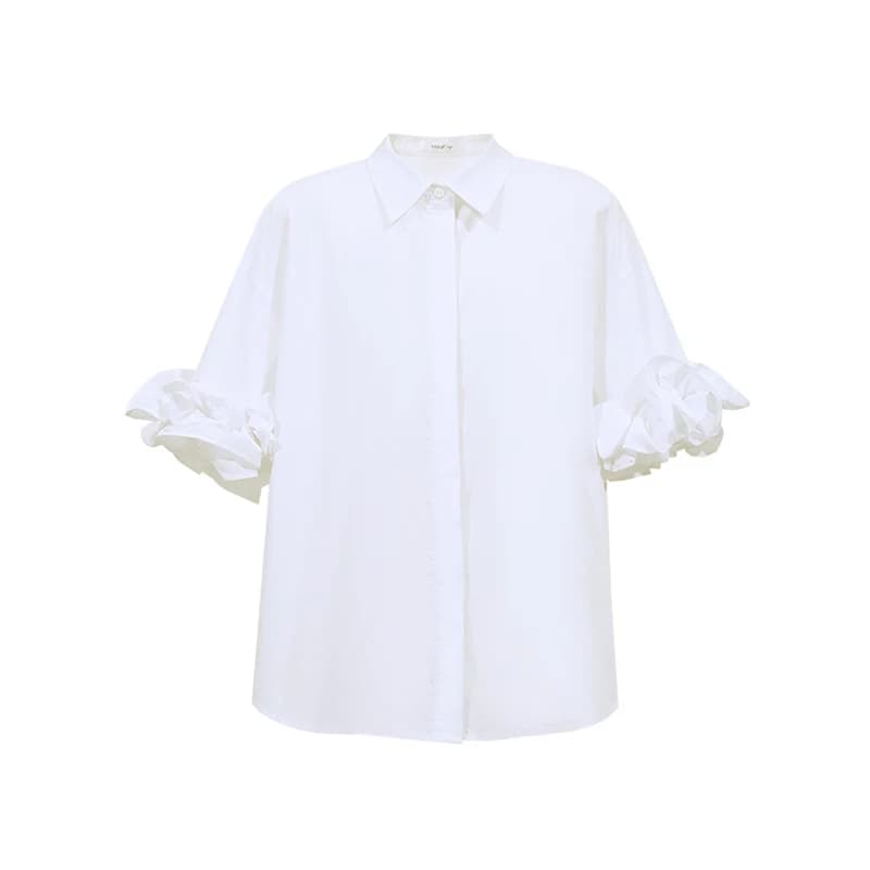 Chemisier Amii en coton pour femme, nouvelle collection été 2026, col à revers, épaules tombantes, c