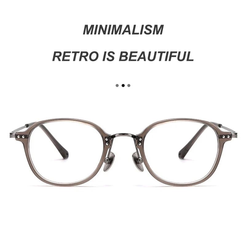 Lunettes rétro à monture ovale ultralégère, montures en acétate de titane pur, lunettes de styliste 