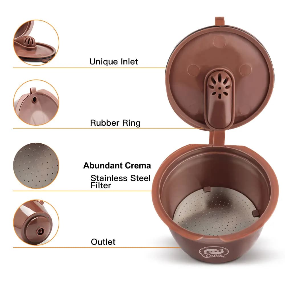 Dosettes de capsules de café réutilisables pour Dolce Gusto, filtres rechargeables, crème expresso, 