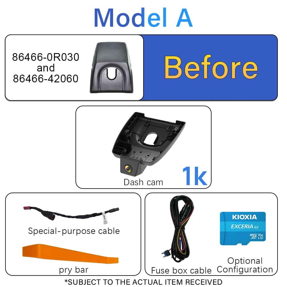Caméra de tableau de bord HOLROADX 4K sans fil pour Toyota RAV4 XA50 Hybrid Prime Venza Gen5 XA40 (2