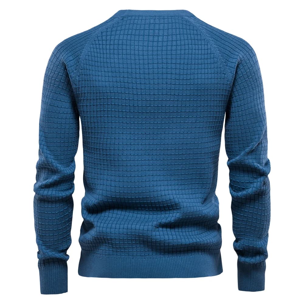 AIOPESON coton hommes chandails couleur unie col rond haute qualité maille pulls mâle nouveau hiver 