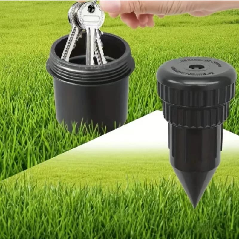 Cache-clé de jardin, arrosoir souterrain réaliste, coffre-fort, aucune batterie nécessaire, plastiqu