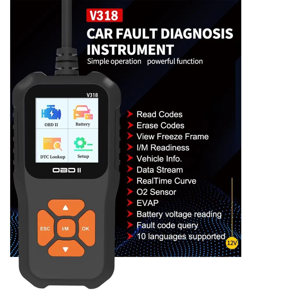 Outils de diagnostic de voiture OBD2 complets, lecteur de code automobile professionnel, EAU multili