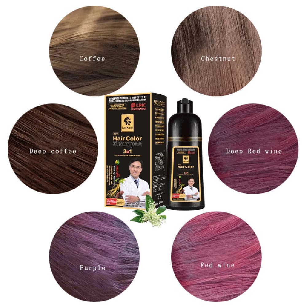 Shampooing Teinture Bio Naturel, Rapide, Permanent, Cheveux, Essence de Plantes, Crème Couvrante, Co