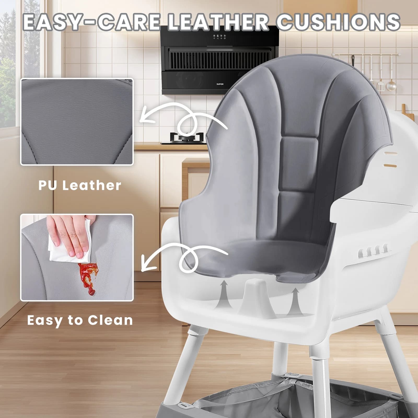 Chaise haute pour bébé, chaises de salle à manger portables pour bébé, chaise haute convertible pour