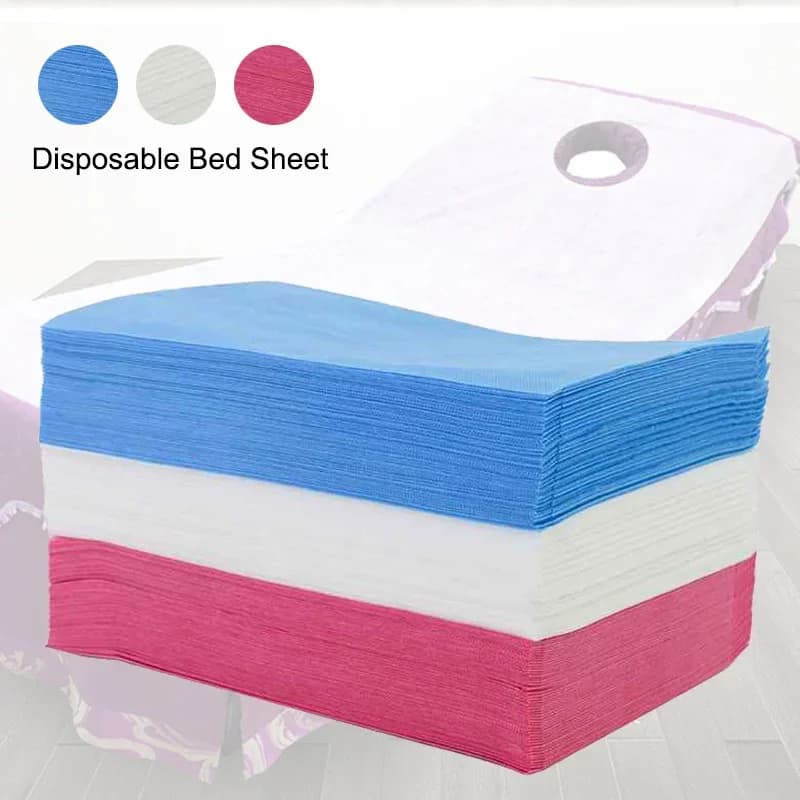 Drap de lit jetable en tissu SMS, 100 pièces/paquet, couverture de lit de Table de Massage de Type f