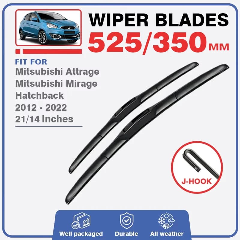 Pare-brise d'essuie-glace avant et arrière, accessoires de voiture, Mitsubishi Mirage URA back 2012-