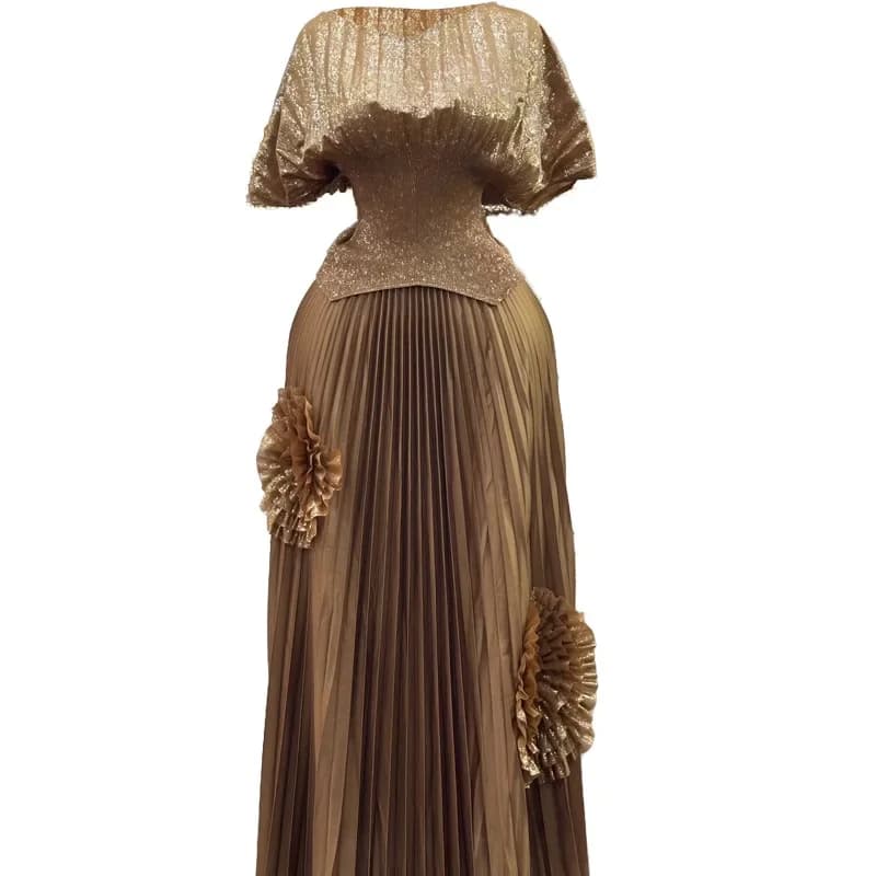 Miyake Style plissé grande taille costume pour femme estampage haut jupe plissée deux pièces mode ju