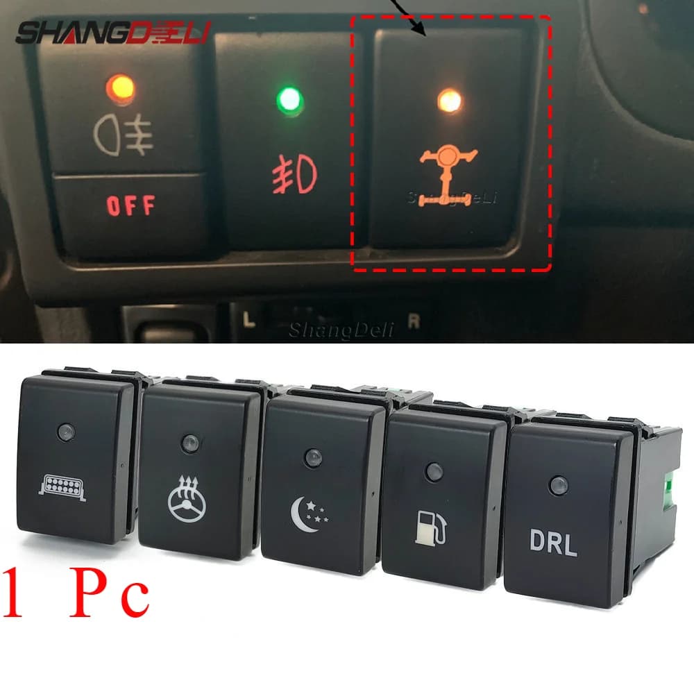Voiture orange Led DRL antibrouillard phare projecteur diff verrouillage radar bouton de commutation