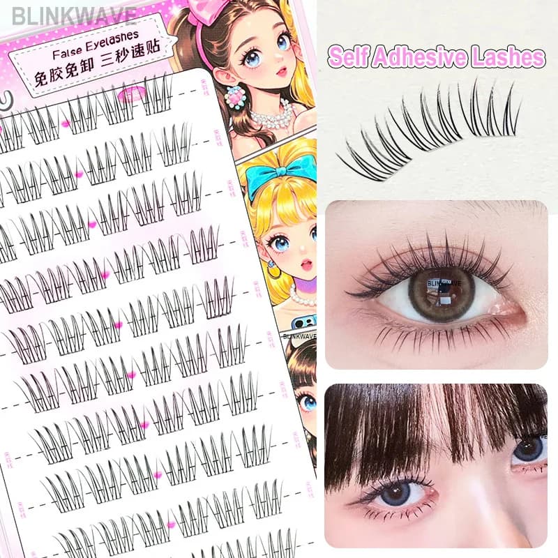 Cils sans colle de Style coréen pour filles, grande capacité, naturels, vaporeux, faciles à applique