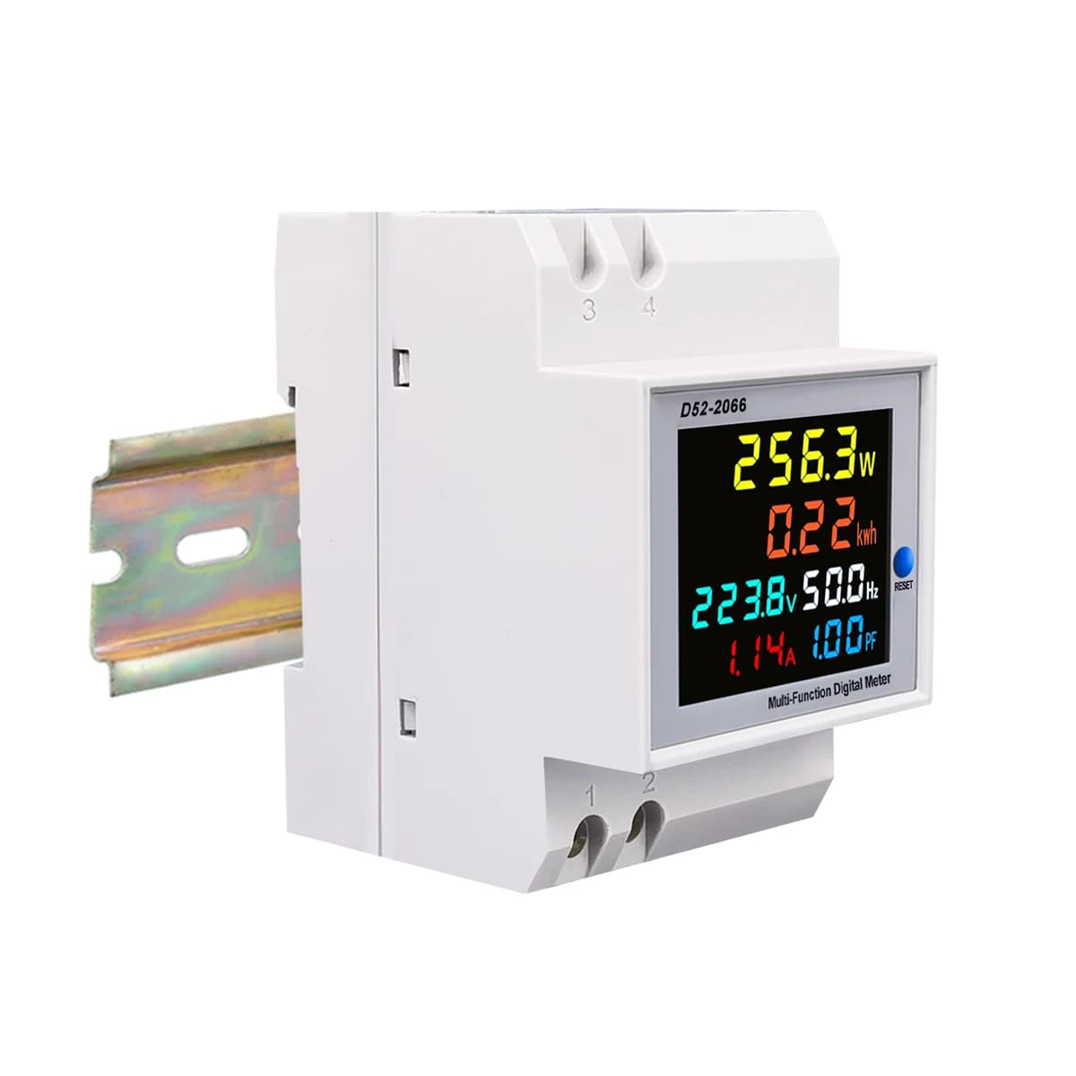 Compteur d'énergie électrique sur rail DIN, facteur de puissance de courant actif, compteur mort, mé