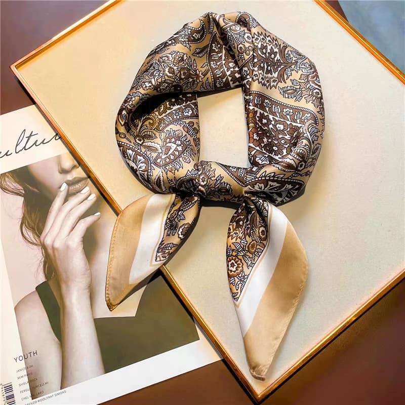 Mode Paisley imprimé soie bandeaux écharpe femmes 2025 nouveau Elagant Bandana cou Foulard bandeaux 