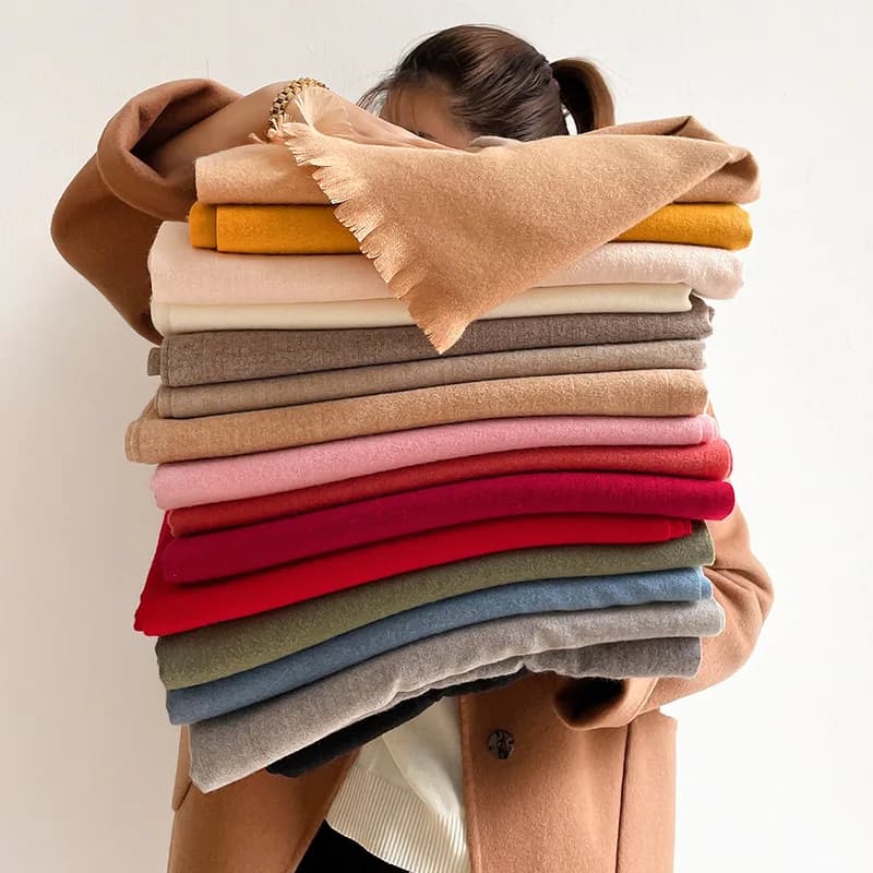 17 couleurs hiver chaud solide cachemire écharpe pour femmes grand 70*200 cm Pashmina châle envelopp