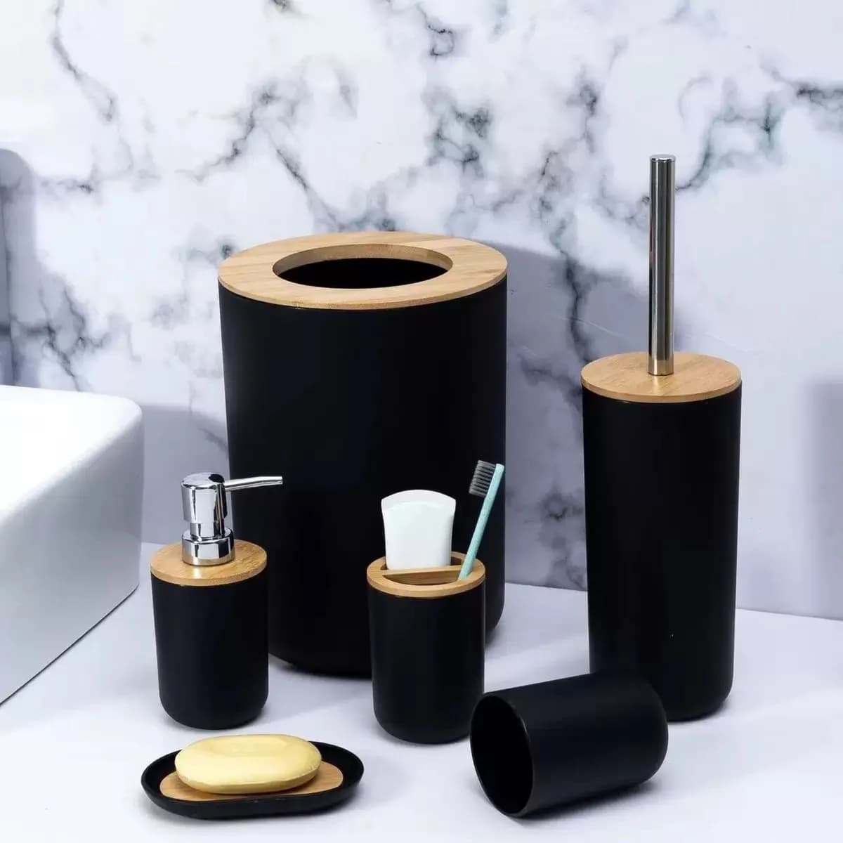 Ensemble de six pièces pour salle de bain domestique, tasse de brosse à dents et ensemble de brosse 