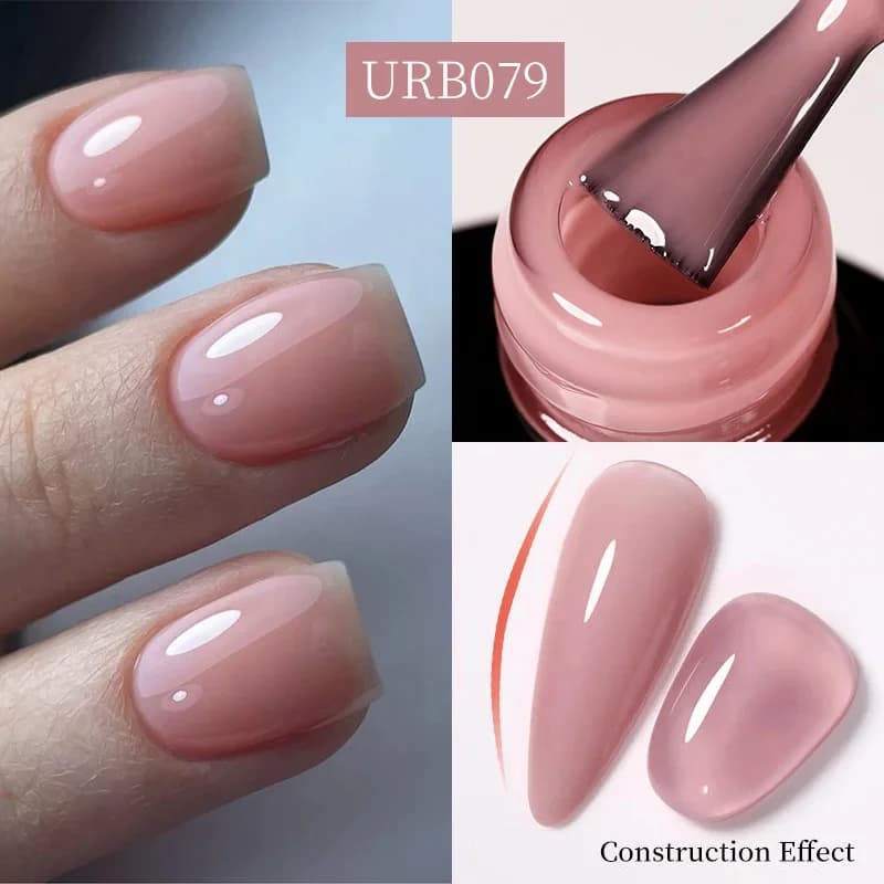 UR SUGAR-Gel de base en caoutchouc cristal nude, vernis à ongles UV LED, document naturel, semi-cont
