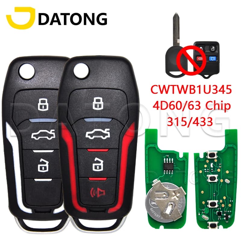 Datong World clé à distance de voiture adaptée pour Ford Focus Edge Explorer Escape Ranger Mustang F