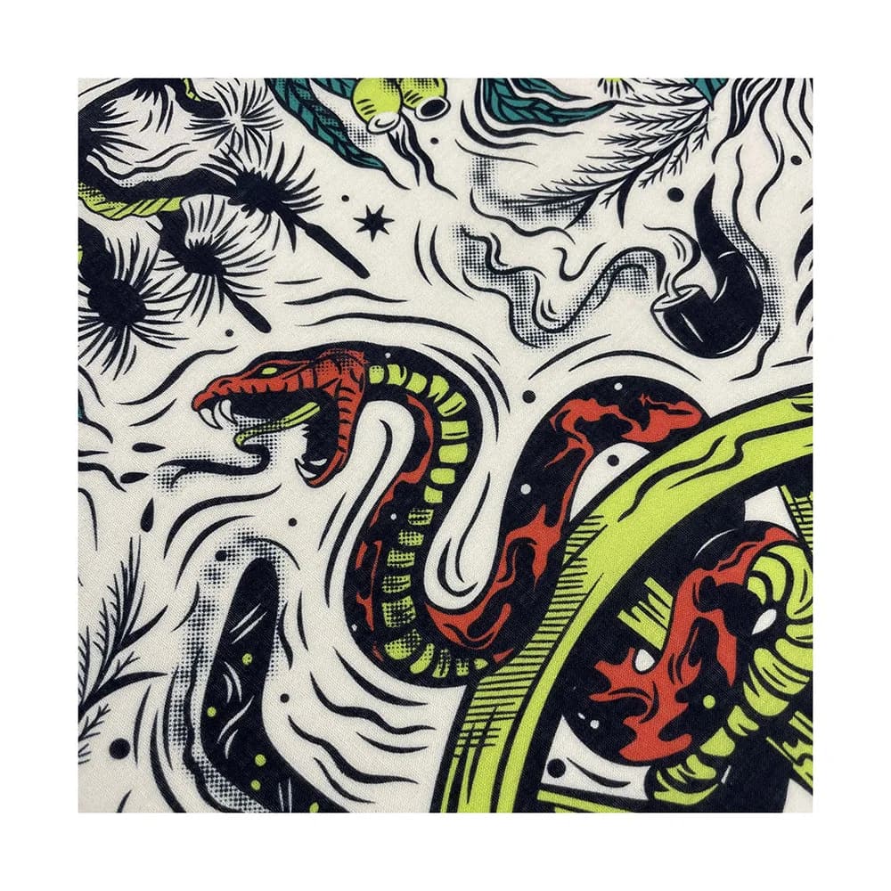 Haute qualité serpent imprimé noix de cajou Hip Hop géométrie coton carré Bandana écharpe équitation