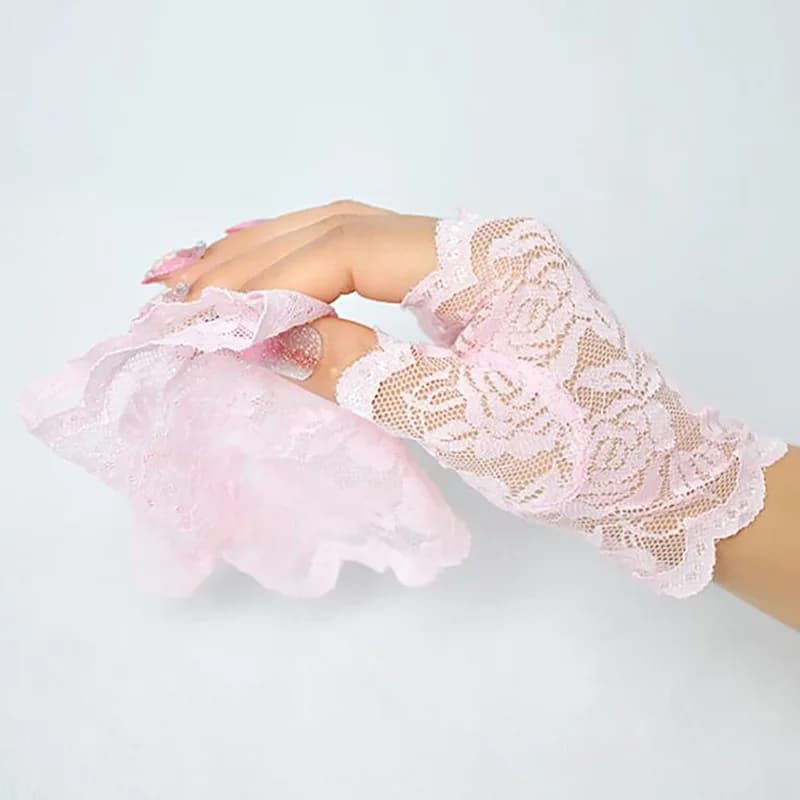Gants de mariée Sexy en dentelle sans doigts pour femmes, gants habillés de fête, gants de protectio