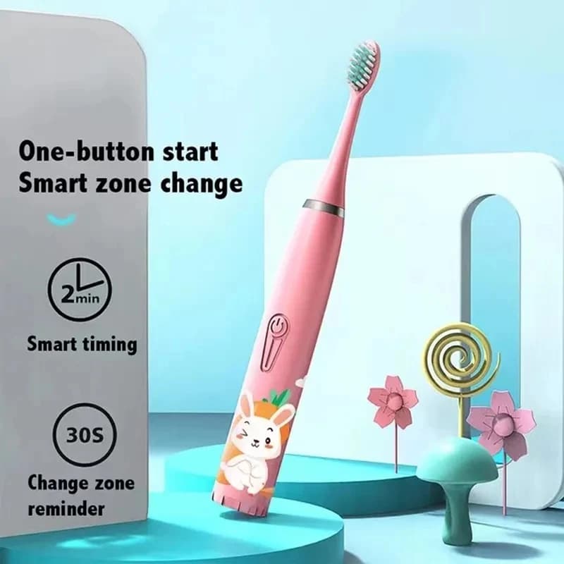 Brosse à dents électrique pour enfants avec têtes de brosse de remplacement brosse à dents de dessin