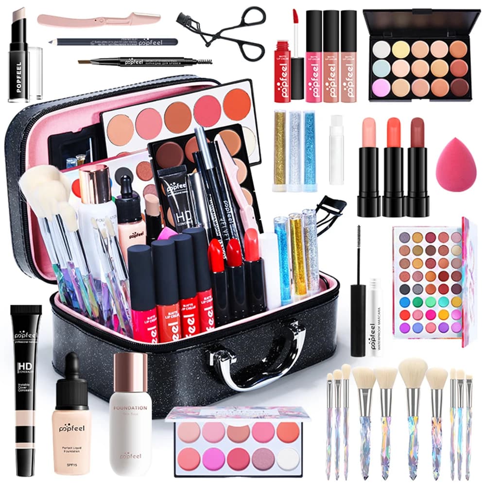 POPFEEL-Kit de Maquillage Tout-en-Un pour Femme, Ensemble Complet, avec Fard à Paupières, Eyelblogue