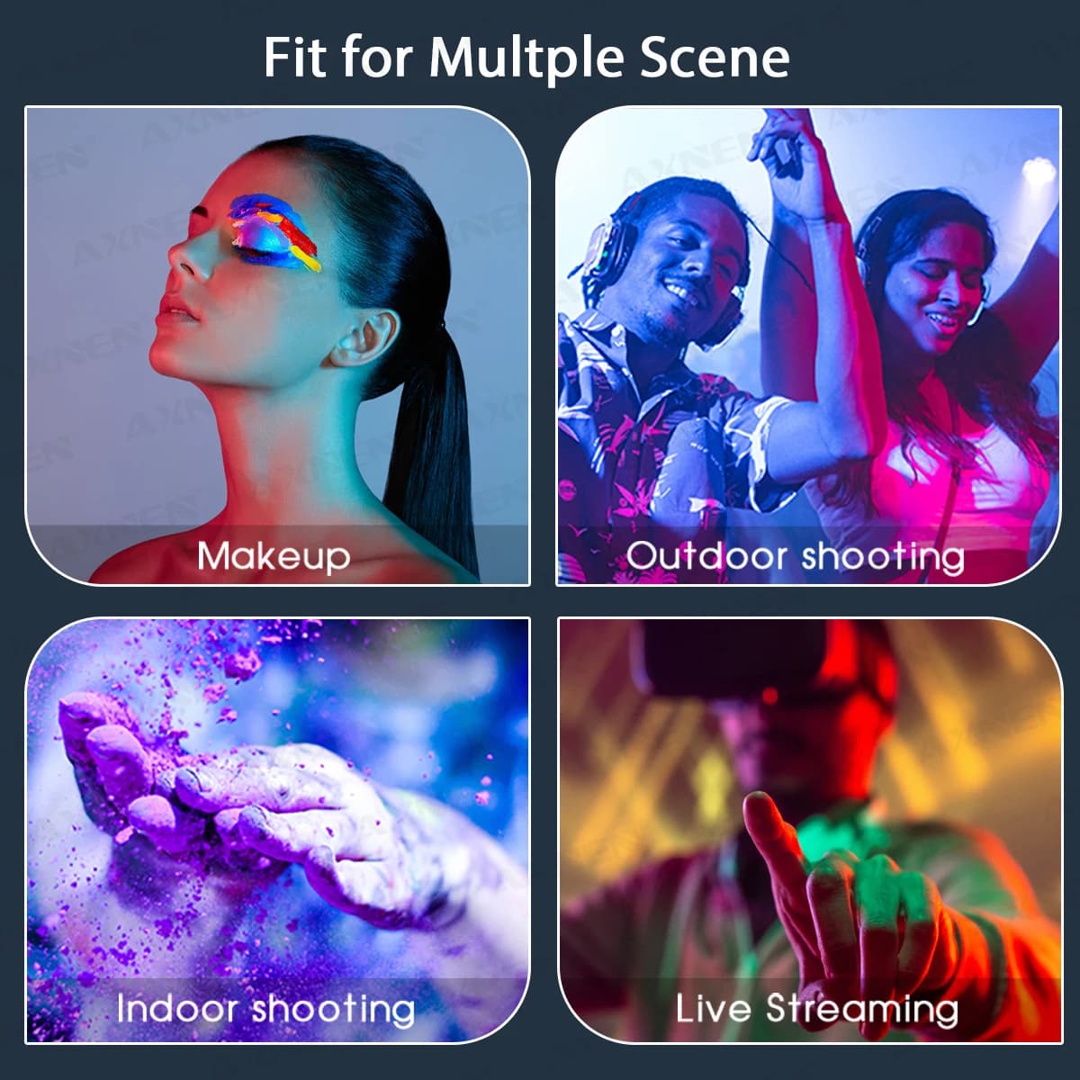 Éclairage ring light RGB avec trépied télescopique, support de téléphone, anneau lumineux de photogr
