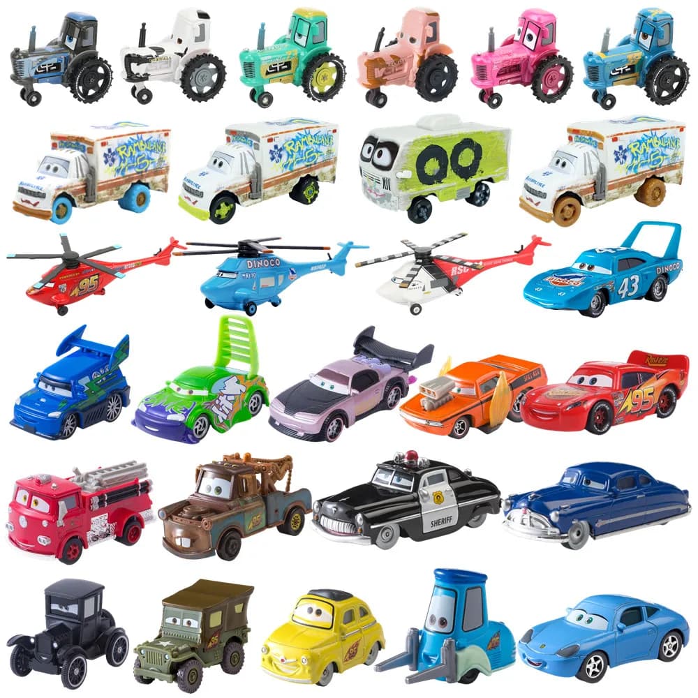 Voitures Disney Pixar, jouet Lightning McQueen Jackson Storm Mater Sally Sheriff 1:55, modèle de voi