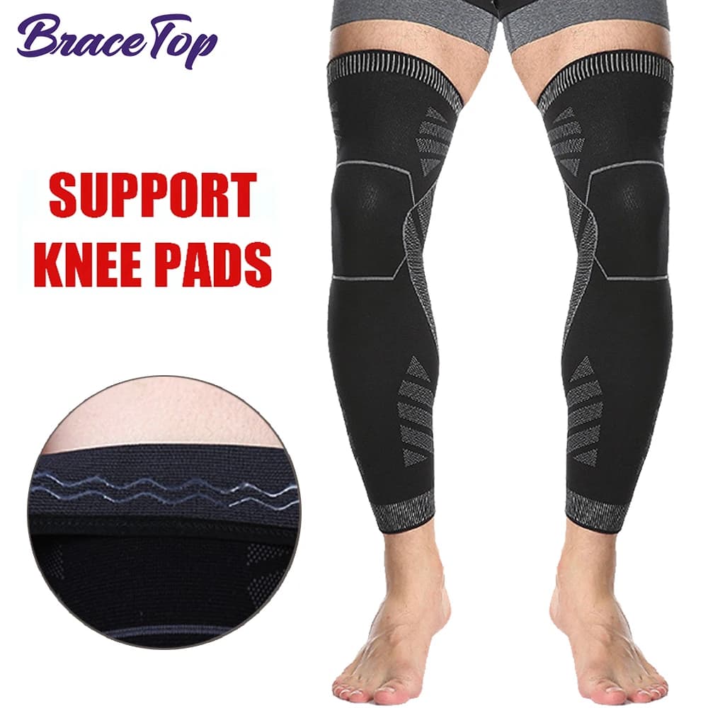 BraceTop Manchons de compression pour jambes longues, genouillère longue pour jambes complètes, sout