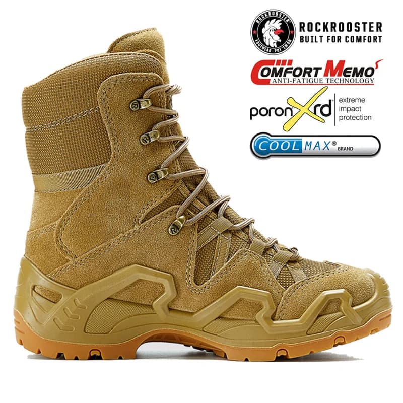 ROCKROOSTER-Chaussures de randonnée imperméables pour hommes, baskets en cuir de vache, bottes de ch