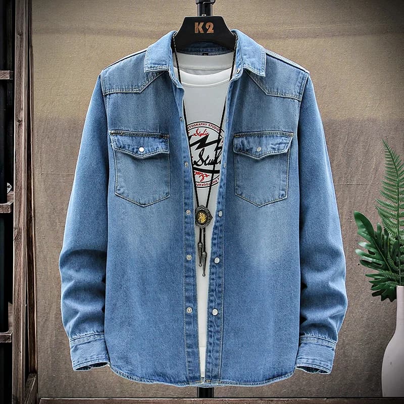 Veste en jean pour hommes à la mode printemps-automne à la mode pur coton respirant décontracté à ma