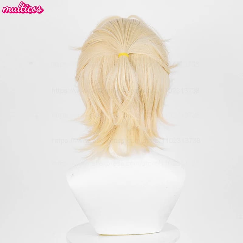 Perruque de Cosplay Luka courte Blonde de haute qualité, cheveux synthétiques résistants à la chaleu
