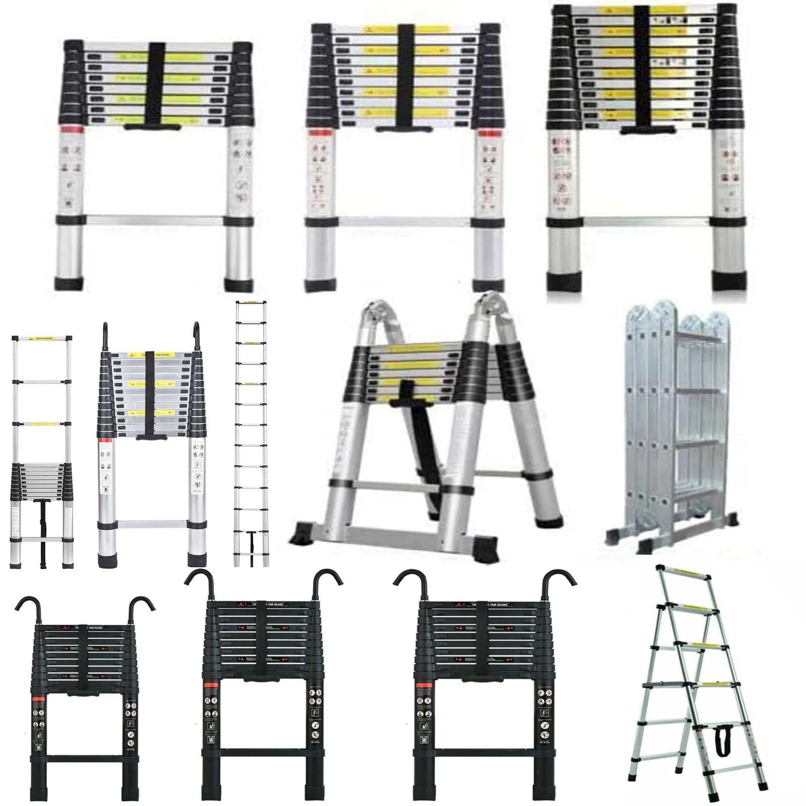 EFAN 2.6M-6.2M échelle télescopique échelle de Loft Portable, échelles en aluminium échelles de gren