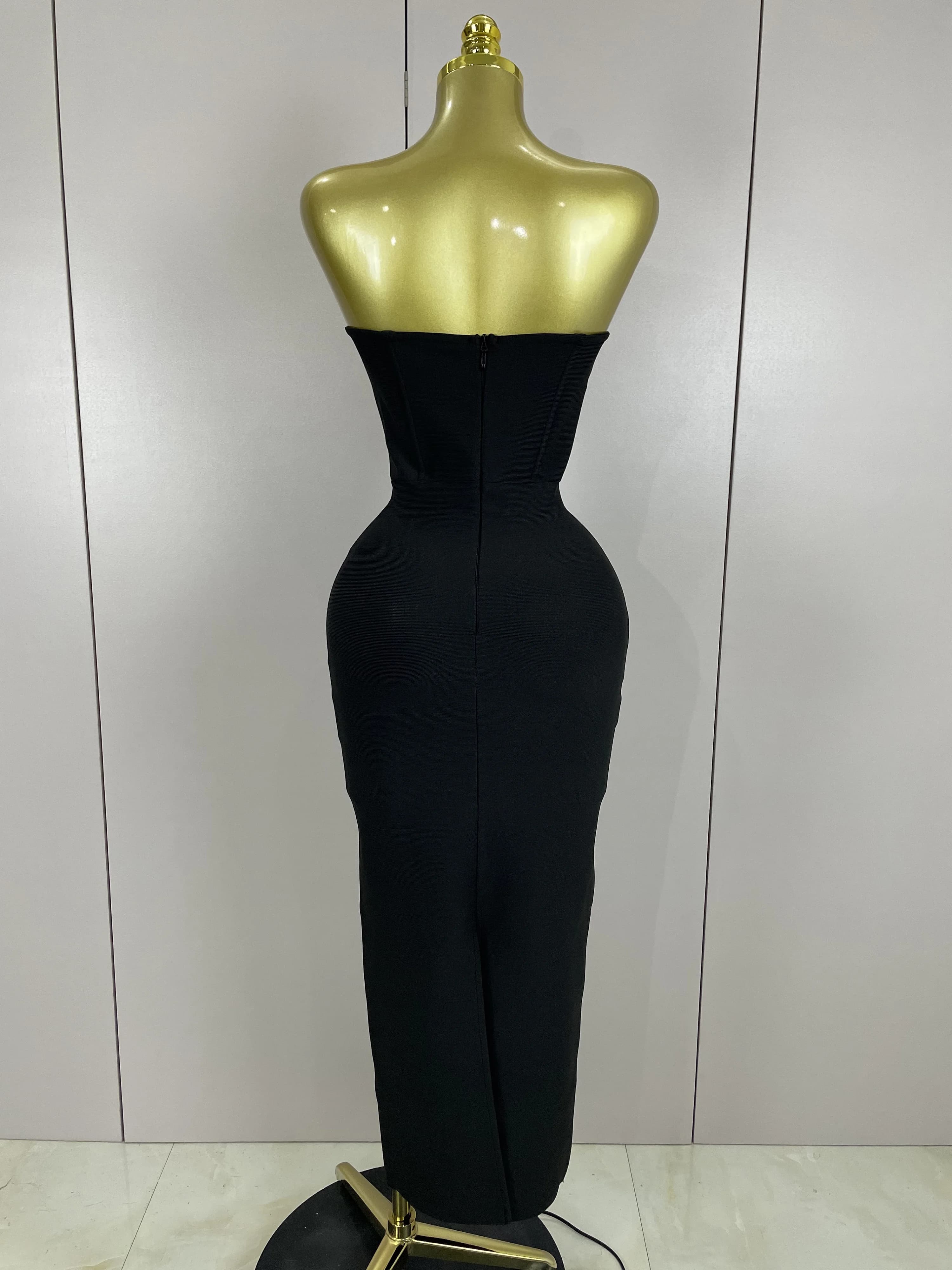 2025 femmes Sexy bretelles brillant strass moulante pansement longue robe mode célébrer soirée luxe 