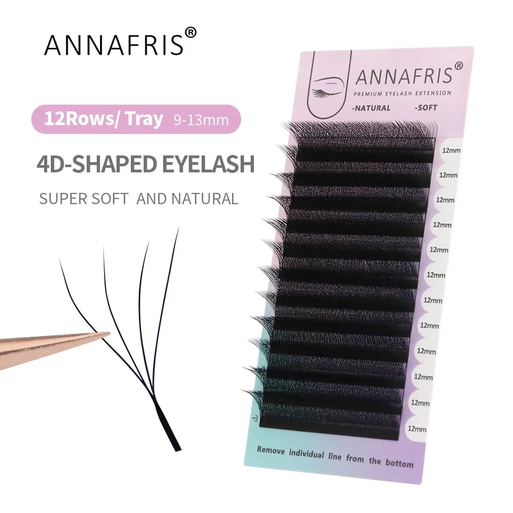 ANNAFRIS Extension de cils en forme de 4D-W ventilateurs préfabriqués avec cils de volume