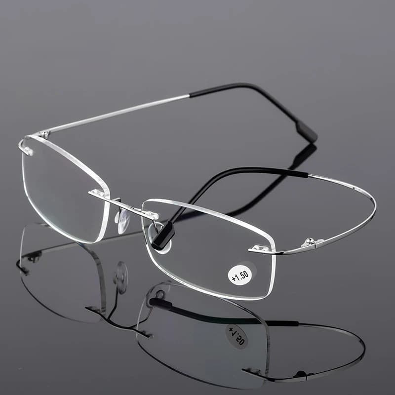 Lunettes de lecture sans monture en titane à mémoire de forme pour hommes et femmes, ultralégères, p
