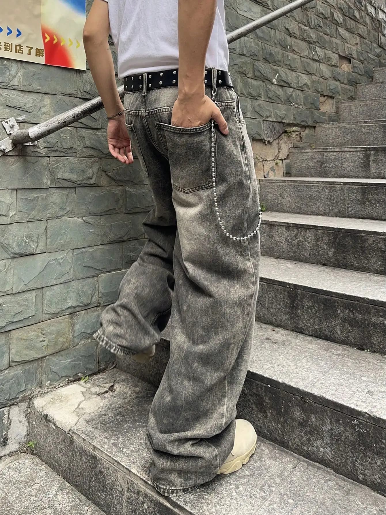 Vintage hommes y2k extensible Baggy Denim jean pour hommes mode pantalons décontractés Streetwear De