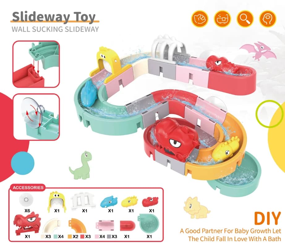 Jouets de bain pour enfants, construction de bricolage, pistes coulissantes, jouets de bain pour béb