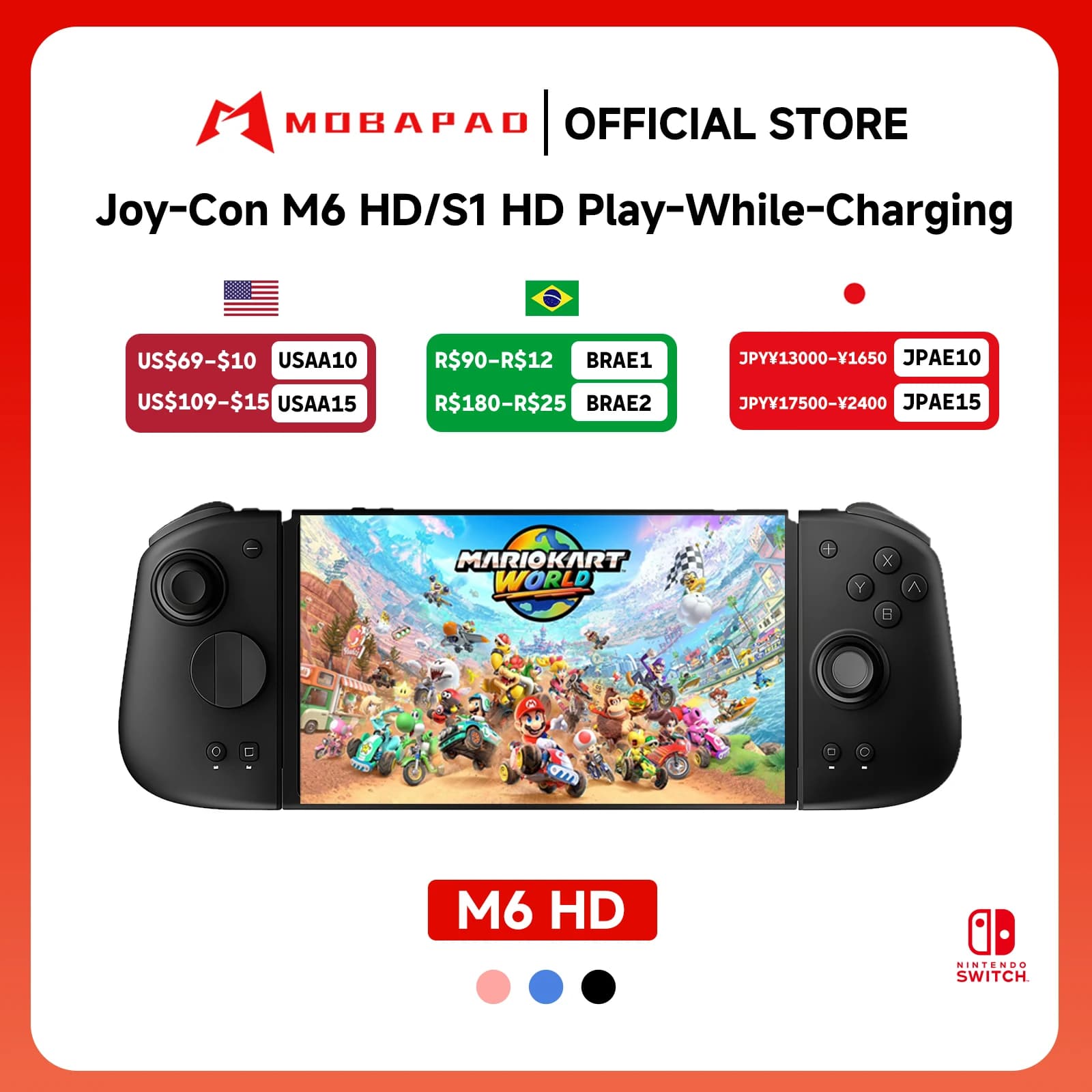 Contrôleur MOBAPAD M6 HD Gemini 2 pour Nintendo Switch OLED Joypad avec Console de Joystick Hall pou