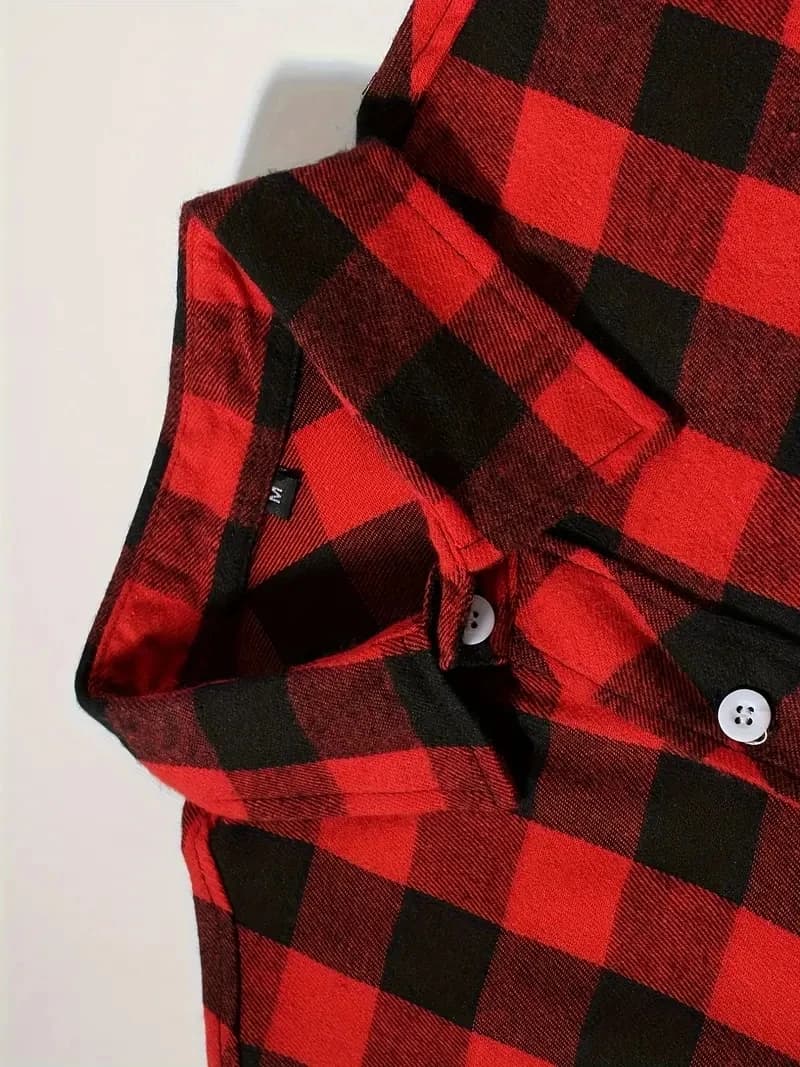 Chemises pour hommes simple boutonnage classique Plaid intelligent décontracté chemise en flanelle à
