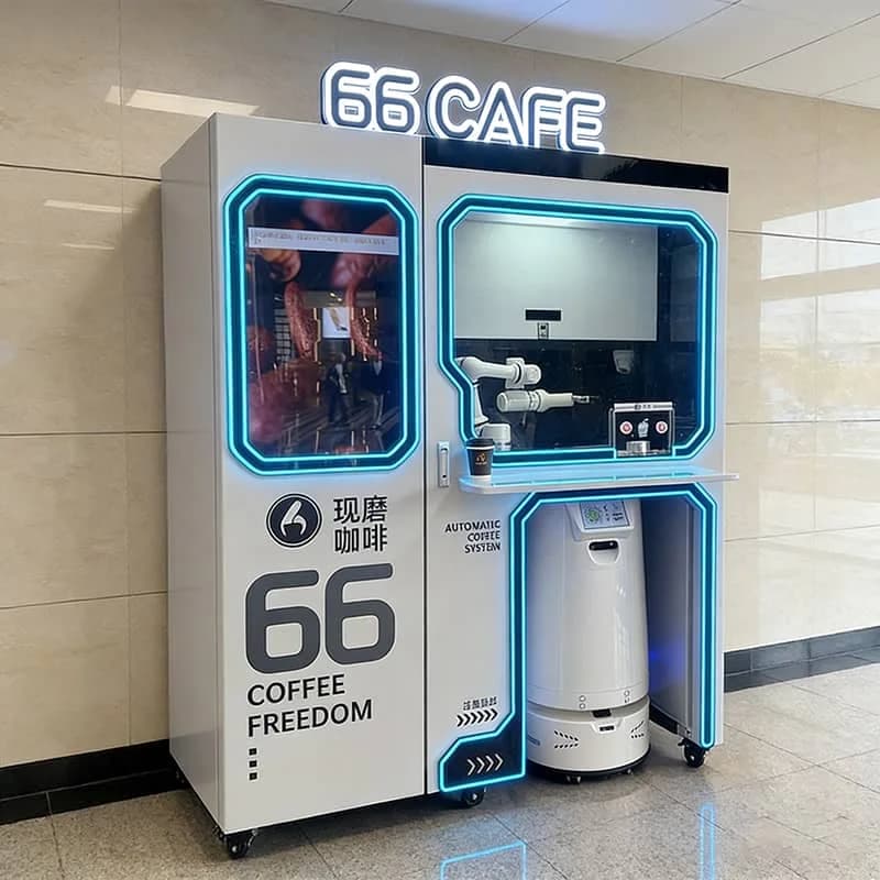 Machine à café robotisée collaborative avec fonction de livraison intelligente, service de café frai