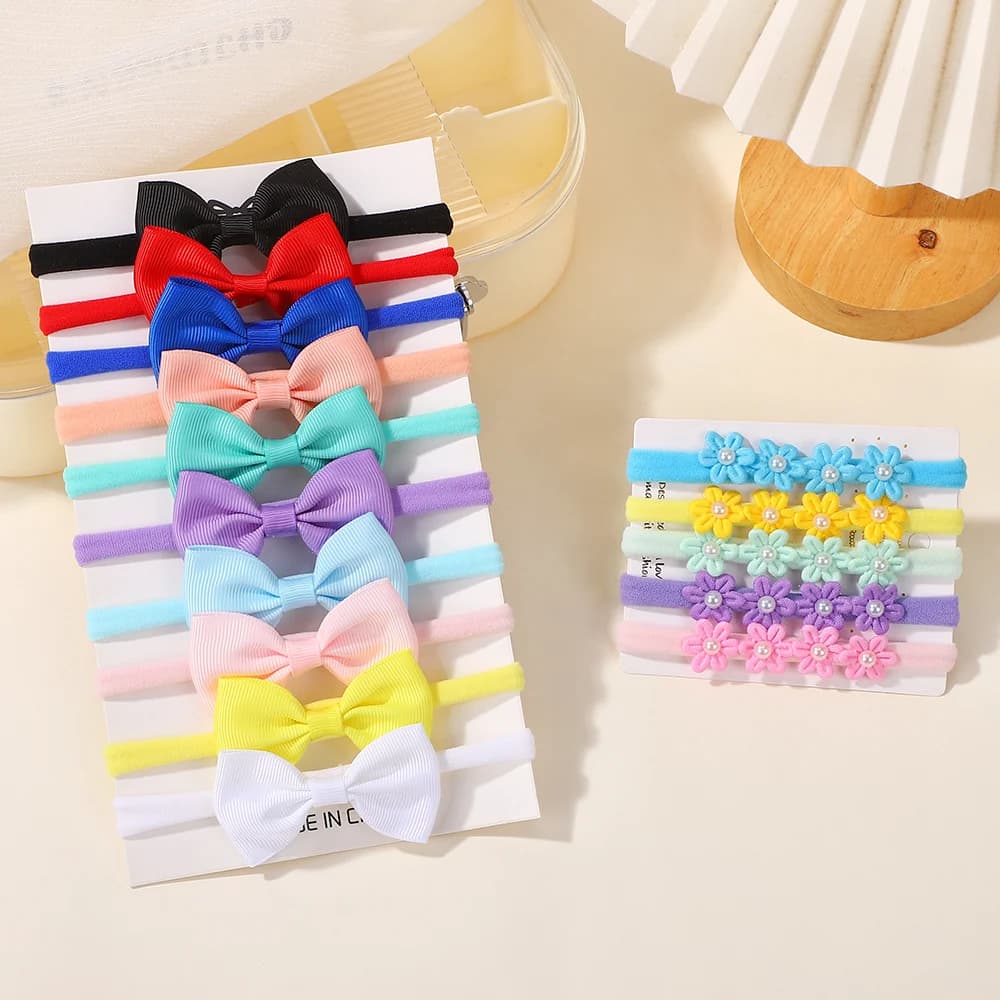 15 pièces/ensemble mignon doux nœud papillon bandeau pour bébé filles élastique fleur arcs bandeau i