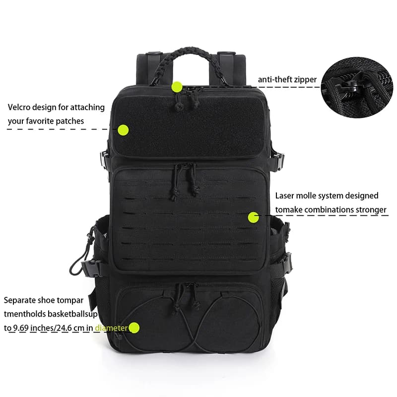 Sac polochon pour homme avec système modulaire de grande capacité, design multi-compartiments avec e
