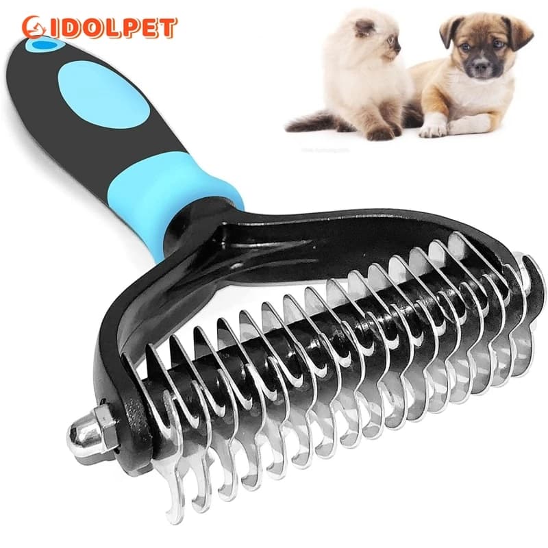 Brosse professionnelle de démêlage pour animaux de compagnie, peigne à démêlage sur 2 côtés pour chi
