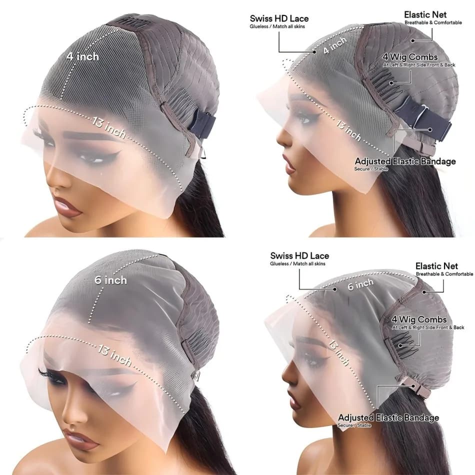 Perruques Ombrées Highlight Body Wave en Cheveux Humains, Perruque Frontale HD Lace 13x4 13x6, Densi