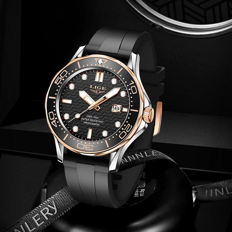 2025 LIGE nouvelles montres pour hommes d'affaires montre de plongée de luxe pour hommes étanche Dat