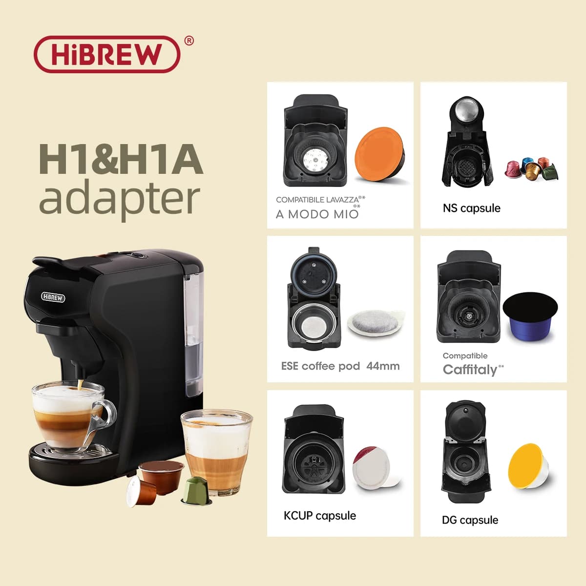 Hiinvasive W Hl'autorisation-Pièces de système d'adaptateur de capsule de machine à café, pour Lavaz